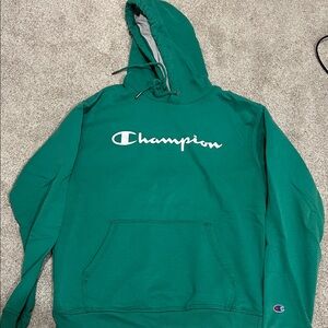 Champion Teal Hoodie with Logo